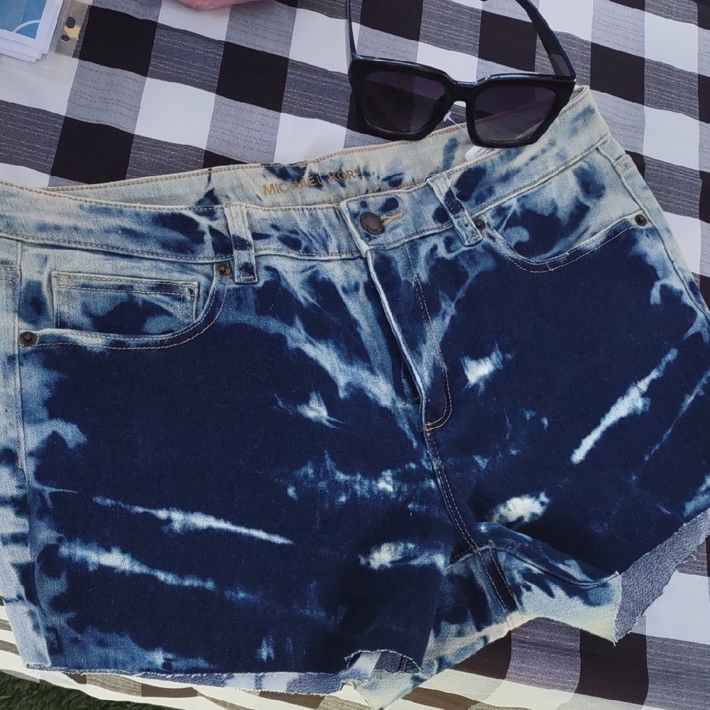 Michael Kors Blue Distressed Jean Shorts